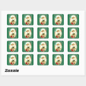  dame met Boston Terrier Vierkante Sticker (Vel)
