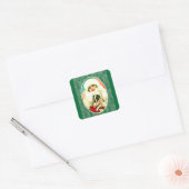  dame met Boston Terrier Vierkante Sticker (Envelop)