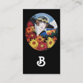 Dame met Chrysanthemum Bloemen Visitekaartje (Achterkant)