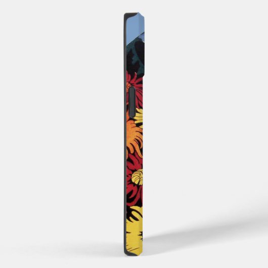 Dame met Chrysanthemum Flowers, zwart Case-Mate iPhone Case (Achterkant / Rechts)