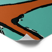 Dame met Dachshund en Guitar Poster (Hoek)