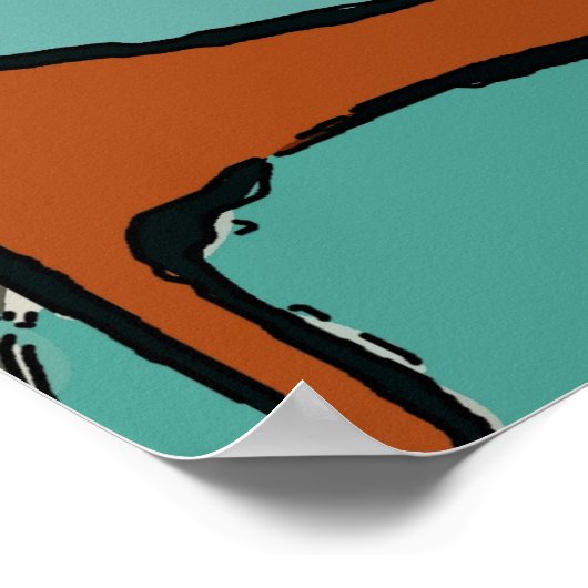 Dame met Dachshund en Guitar Poster (Hoek)