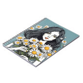  dame met daisy boeket notitieboek (Linkerzijde)