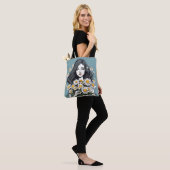  dame met daisy boeket tote bag (Op model)