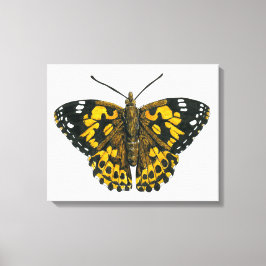 Dame met de distelvlinder canvas afdruk