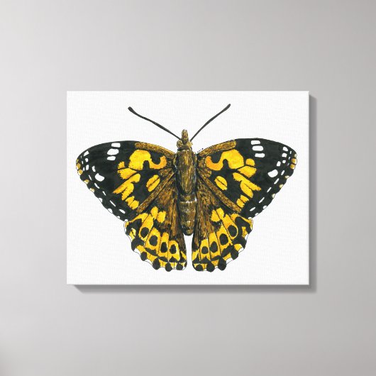 Dame met de distelvlinder canvas afdruk (Voorkant)