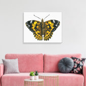 Dame met de distelvlinder canvas afdruk (Insitu (Woonkamer))