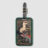 Dame met de eenhoorn in een tuin bagagelabel (Voorkant (verticaal))