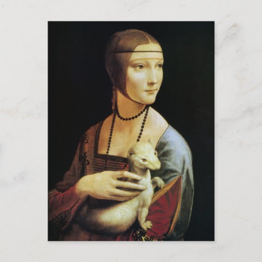 Dame met de hermelijn van Leonardo da Vinci Briefkaart (Voorkant)