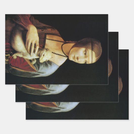 Dame met de hermelijn van Leonardo da Vinci Inpakpapier Vel (Set)