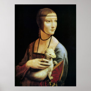 Dame met de hermelijn van Leonardo da Vinci Poster