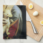 Dame met de hermelijn van Leonardo da Vinci Theedoek (Quarter Fold)