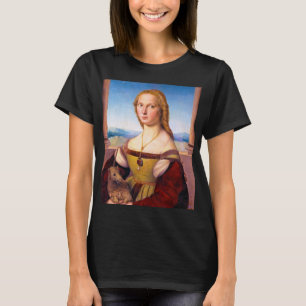 Dame met de Unicorn Raphael Santi-portret verf T-shirt