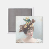 Dame met de Yellow Rose Pet Magnet (Voorkant / Achterkant)