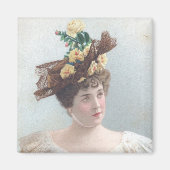 Dame met de Yellow Rose Pet Magnet (Voorkant)