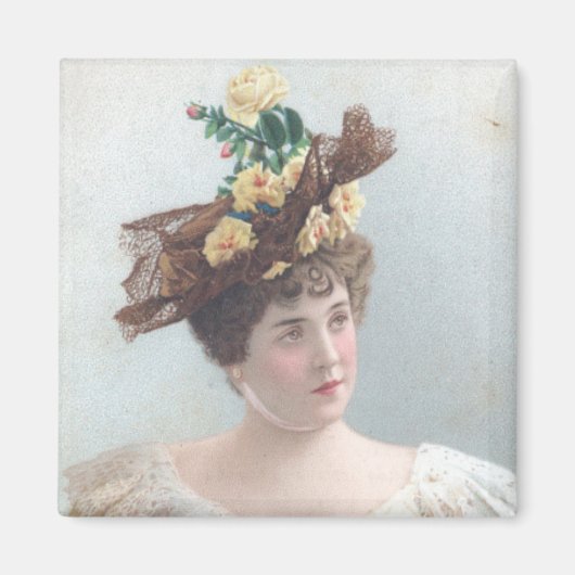 Dame met de Yellow Rose Pet Magnet (Voorkant)