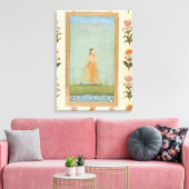 Dame met een bloem, staat in een lelasvijver, voor canvas afdruk (Insitu (Woonkamer))