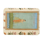 Dame met een bloem, staat in een lelasvijver, voor magneet (Horizontaal)