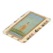 Dame met een bloem, staat in een lelasvijver, voor magneet (Linkerzijde)