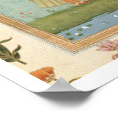 Dame met een bloem, staat in een lelasvijver, voor poster (Hoek)