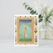 Dame met een bloem, van het kleine Clive Album Briefkaart (Staand voorkant)