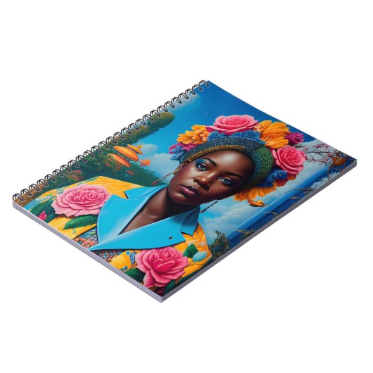 Dame met een bloemensak notitieboek (Linkerzijde)