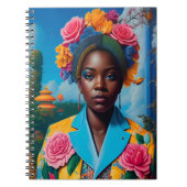 Dame met een bloemensak notitieboek (Voorkant)