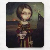 Dame met een Bosch Egg gothic Mousepad Muismat (Voorkant)