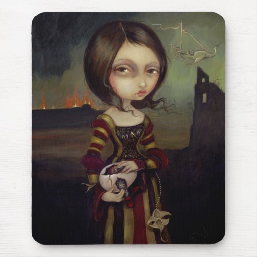 Dame met een Bosch Egg gothic Mousepad Muismat (Voorkant)