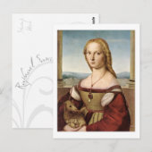 Dame met een briefkaart van Unicorn (Voorkant / Achterkant)