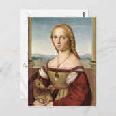 Dame met een briefkaart van Unicorn (Voorkant / Achterkant)