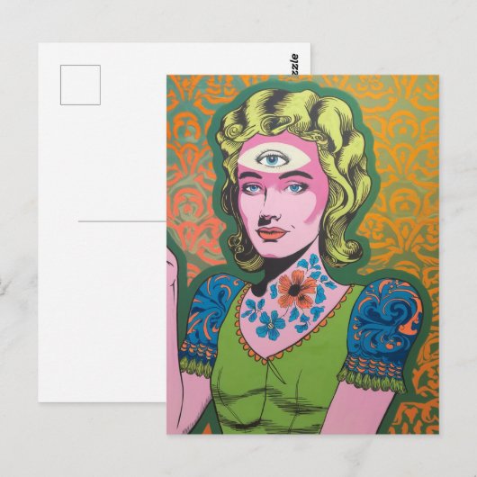 Dame met een derde oog briefkaart (Voorkant / Achterkant)