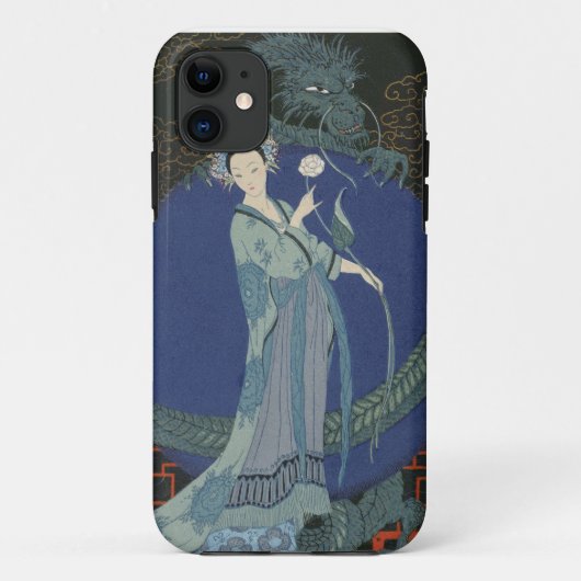 Dame met een Draak (kleur litho) Case-Mate iPhone Case (Achterkant)