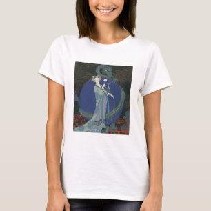Dame met een draak (kleurenlitho) t-shirt