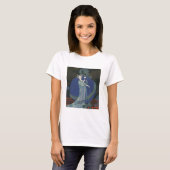 Dame met een draak (kleurenlitho) t-shirt (Voorkant volledig)