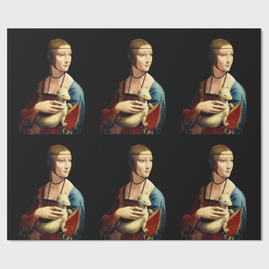 Dame met een ermijn van Leonardo Da Vinci Cadeaupapier (Vlak)