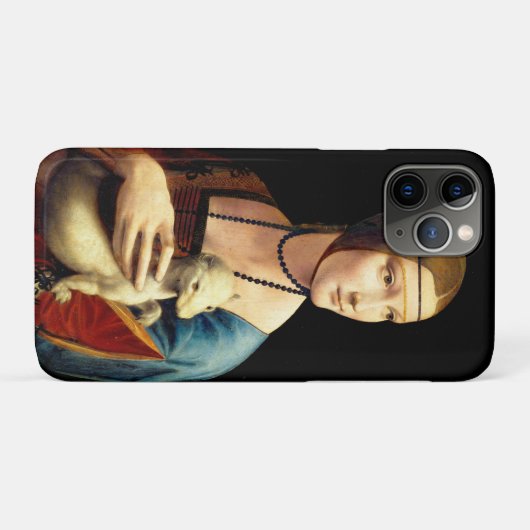 Dame met een ermijn van Leonardo Da Vinci Case-Mate iPhone Case (Achterkant (horizontaal))