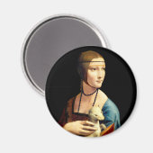 Dame met een ermijn van Leonardo Da Vinci Magneet (Voorkant / Achterkant)