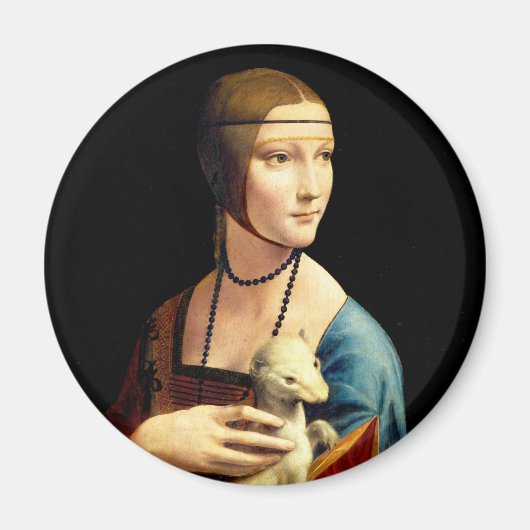 Dame met een ermijn van Leonardo Da Vinci Magneet (Voorkant)