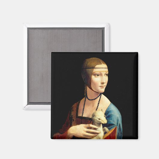 Dame met een ermijn van Leonardo Da Vinci Magneet (Voorkant / Achterkant)