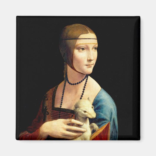 Dame met een ermijn van Leonardo Da Vinci Magneet (Voorkant)