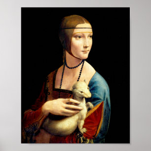 Dame met een ermijn van Leonardo Da Vinci Poster