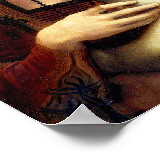 Dame met een ermijn van Leonardo Da Vinci Poster (Hoek)