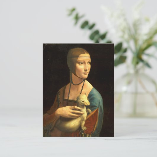 Dame met een Ermine Briefkaart (Staand voorkant)