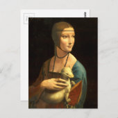 Dame met een Ermine Briefkaart (Voorkant / Achterkant)