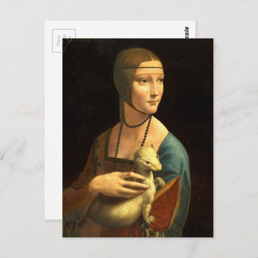 Dame met een Ermine Briefkaart (Voorkant / Achterkant)