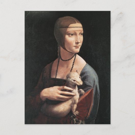 Dame met een Ermine Briefkaart (Voorkant)