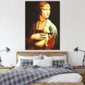 Dame met een Ermine, leonardo da Vinci Canvas Afdruk (Insitu (Slaapkamer))