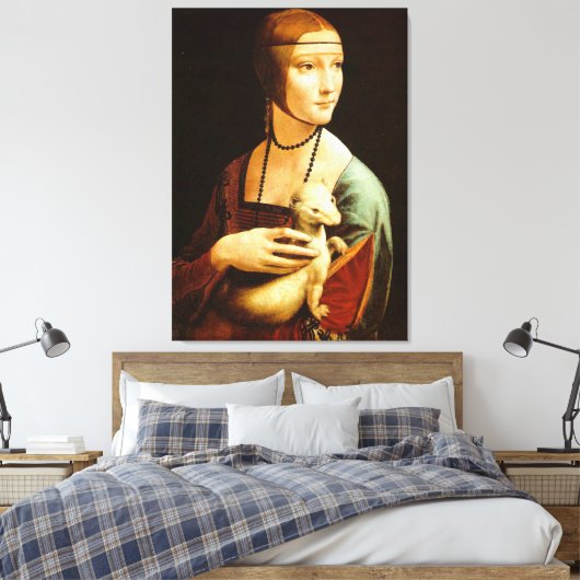 Dame met een Ermine, leonardo da Vinci Canvas Afdruk (Insitu (Slaapkamer))
