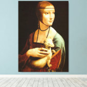 Dame met een Ermine, leonardo da Vinci Canvas Afdruk (Insitu (Houten vloer))